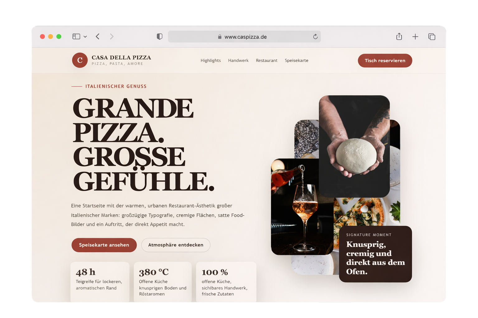 Restaurantseite Beispielwebsite