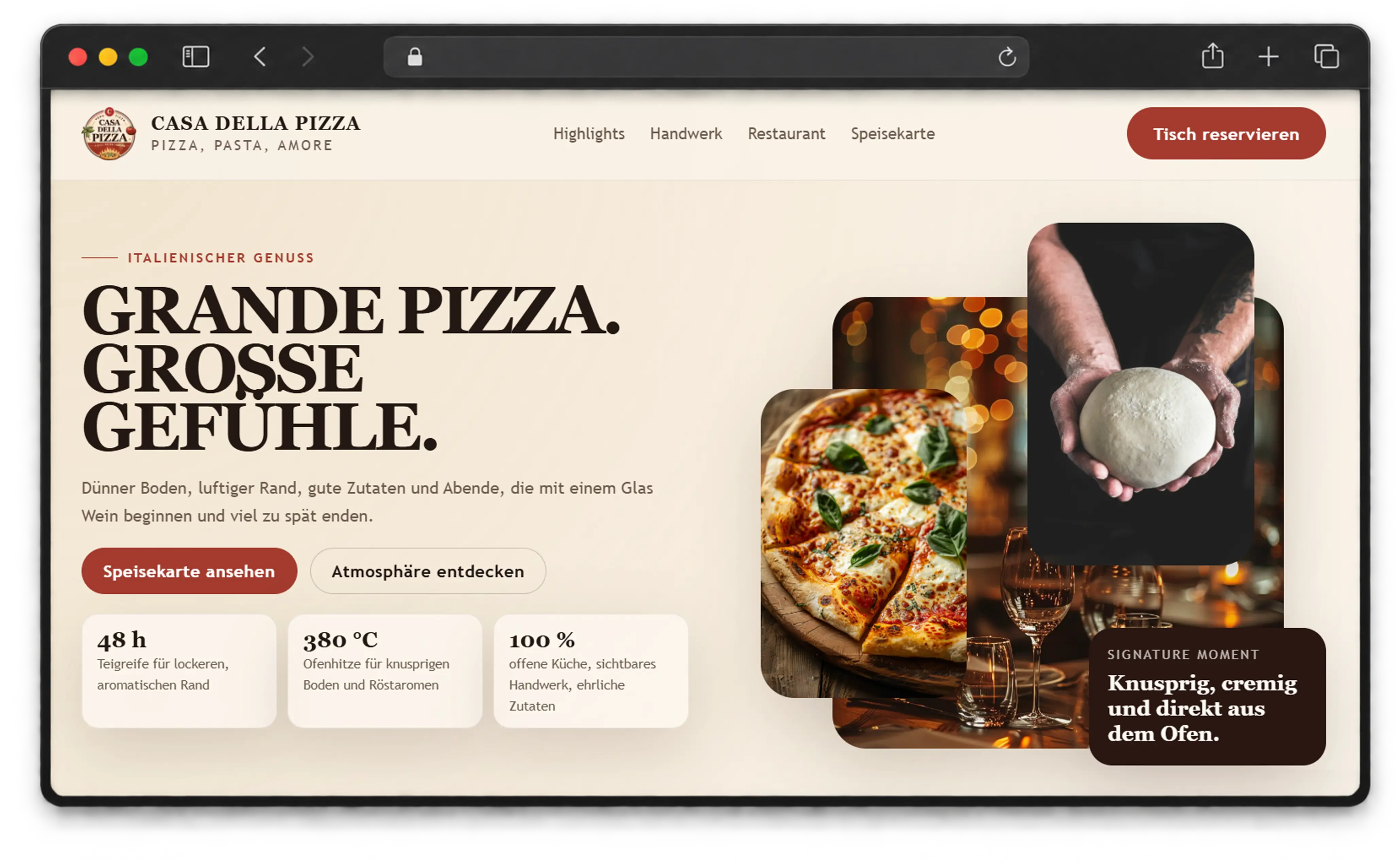 Restaurantseite Beispielwebsite